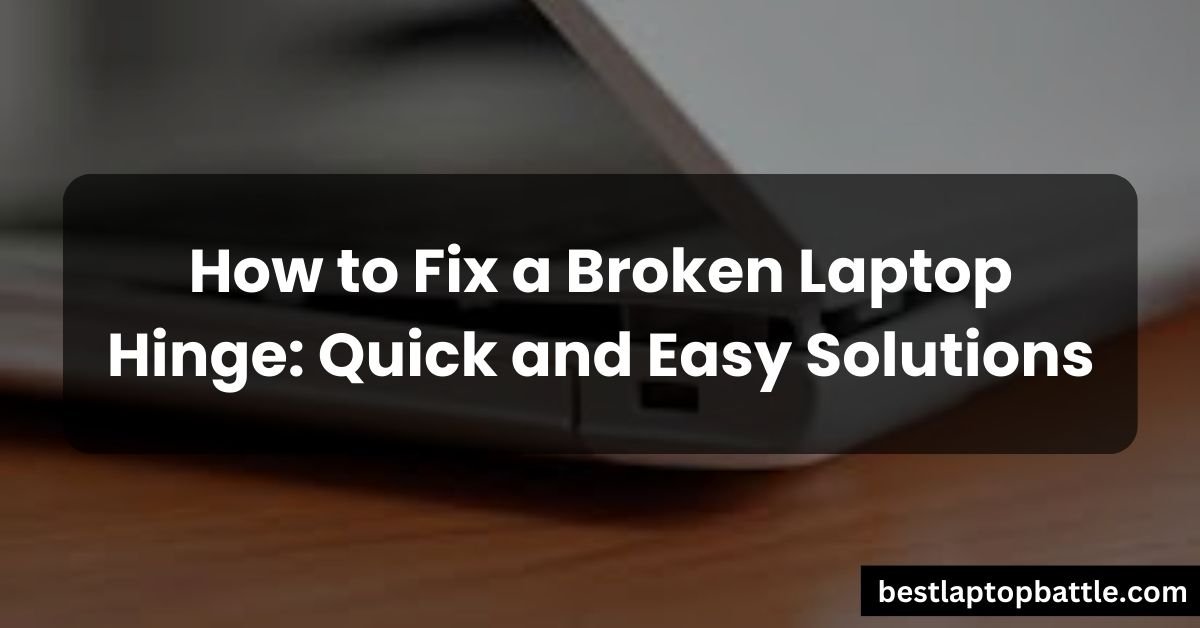 How to Fix a Broken Laptop Hinge